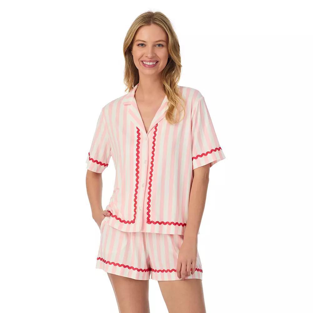 Women's Beauty Sleep Social Cozy Notch Pajama Top & Pajama Shorts Set, Size: Large, Coco Cabana Product Image
