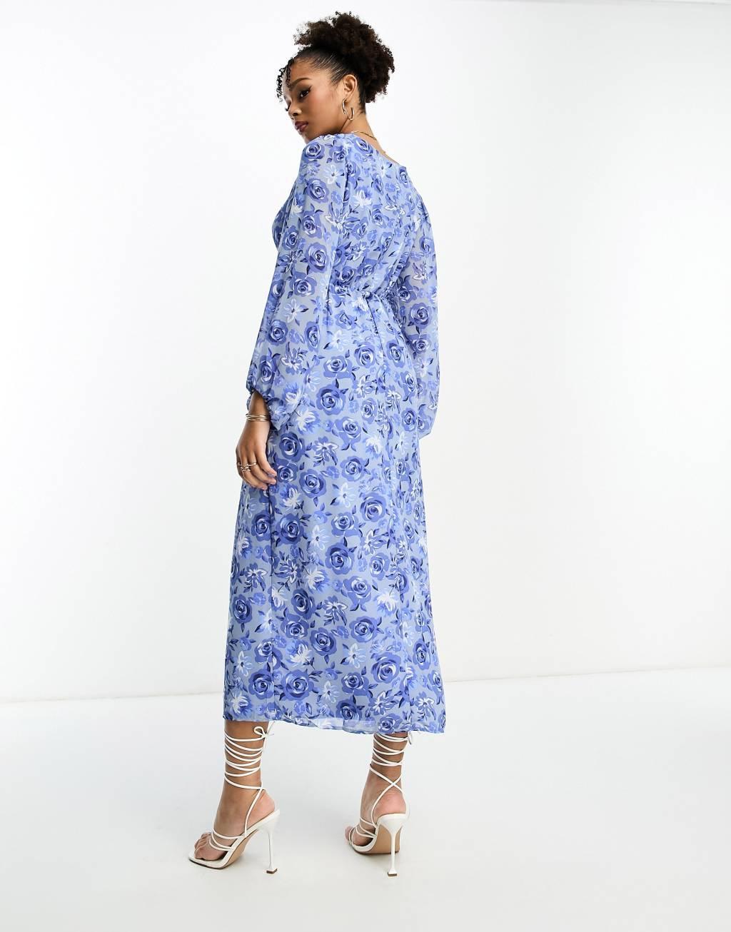 Vila v neck button up maxi dress Product Image