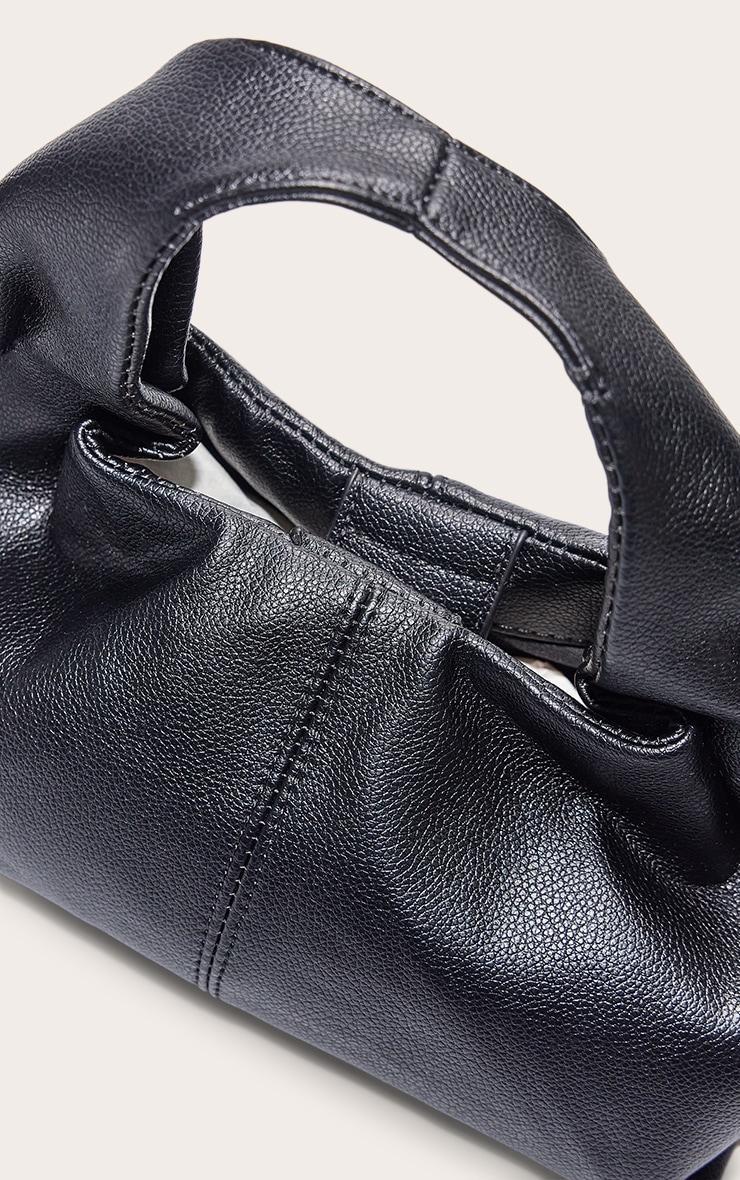Black Slouchy Mini Pu Handbag Product Image