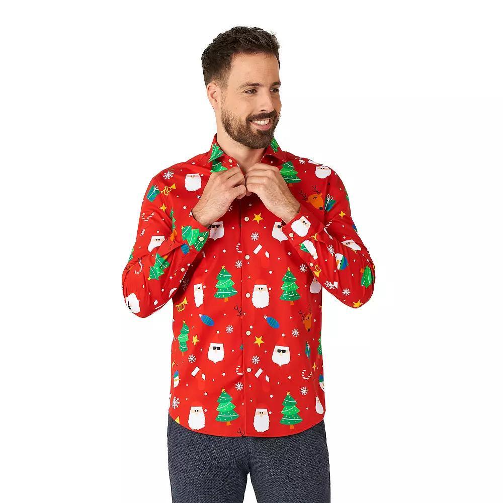 Men's OppoSuits Festivity Christmas Button-Down Shirt, Size: 3XL, Red Product Image