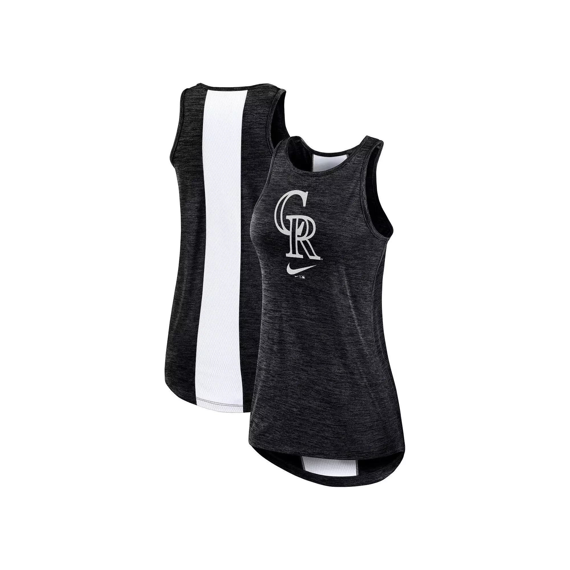 Women's Nike Black Colorado Rockies Right Mix High Neck Tank Top, Size: 2XL Product Image