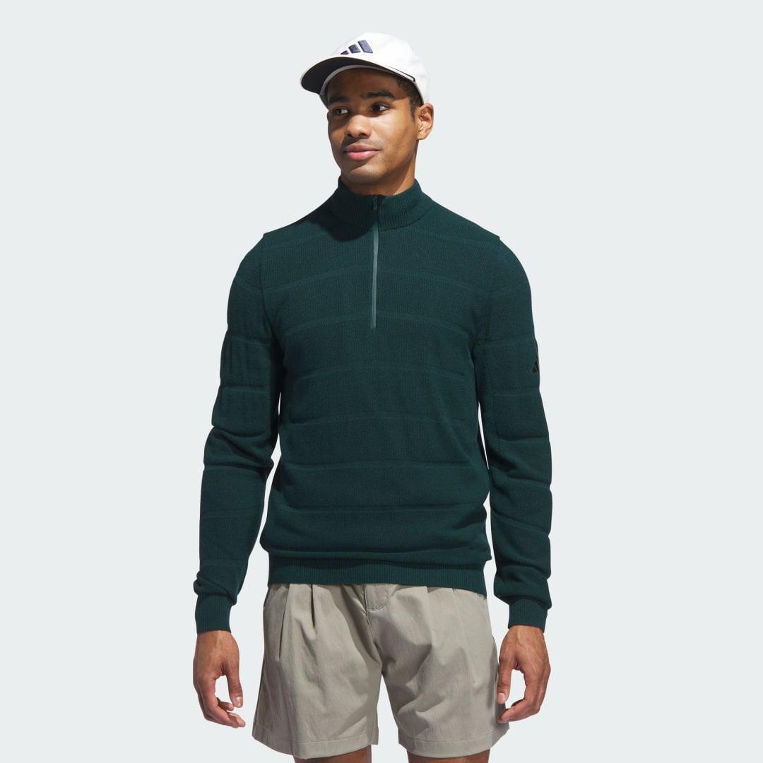 adidas Ultimate365 Tour Wind Knit Quarter-Zip Black M Mens Product Image