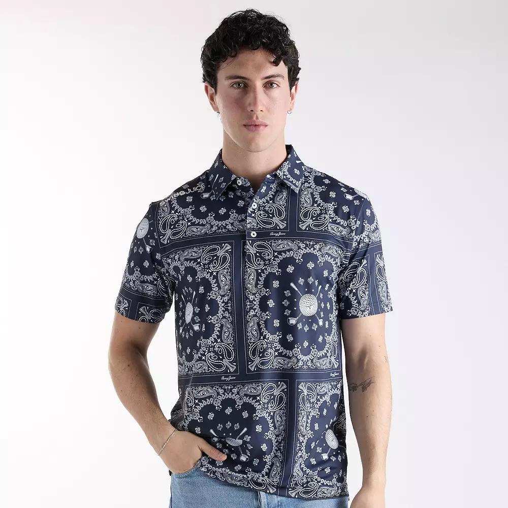 Mens SwingJuice Golf Bandana Polo Blue Product Image
