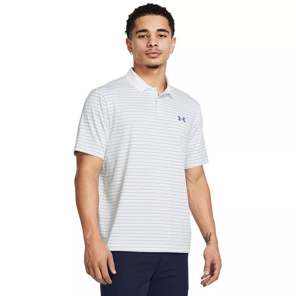 Big & Tall Under Armour Classic-Fit Striped Performance Polo, Men's, Size: Large Tall, Hydro Blue Product Image