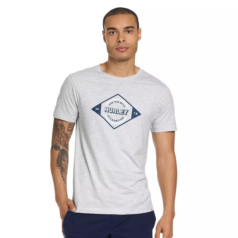 Men's Hurley Front Graphic Tee, Size: XS, Light Grey Gray Product Image