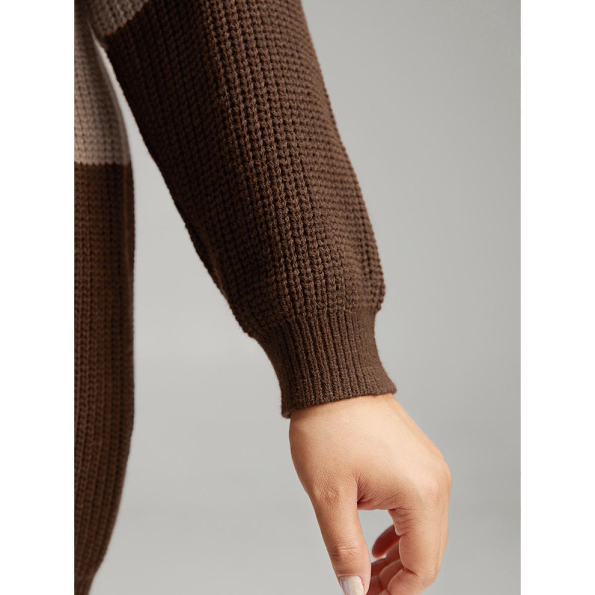Plus Size Striped Colorblock Patched Pocket Cardigan Multicolor Women Casual Loose Long Sleeve Dailywear Cardigans BloomChic 10/M Product Image