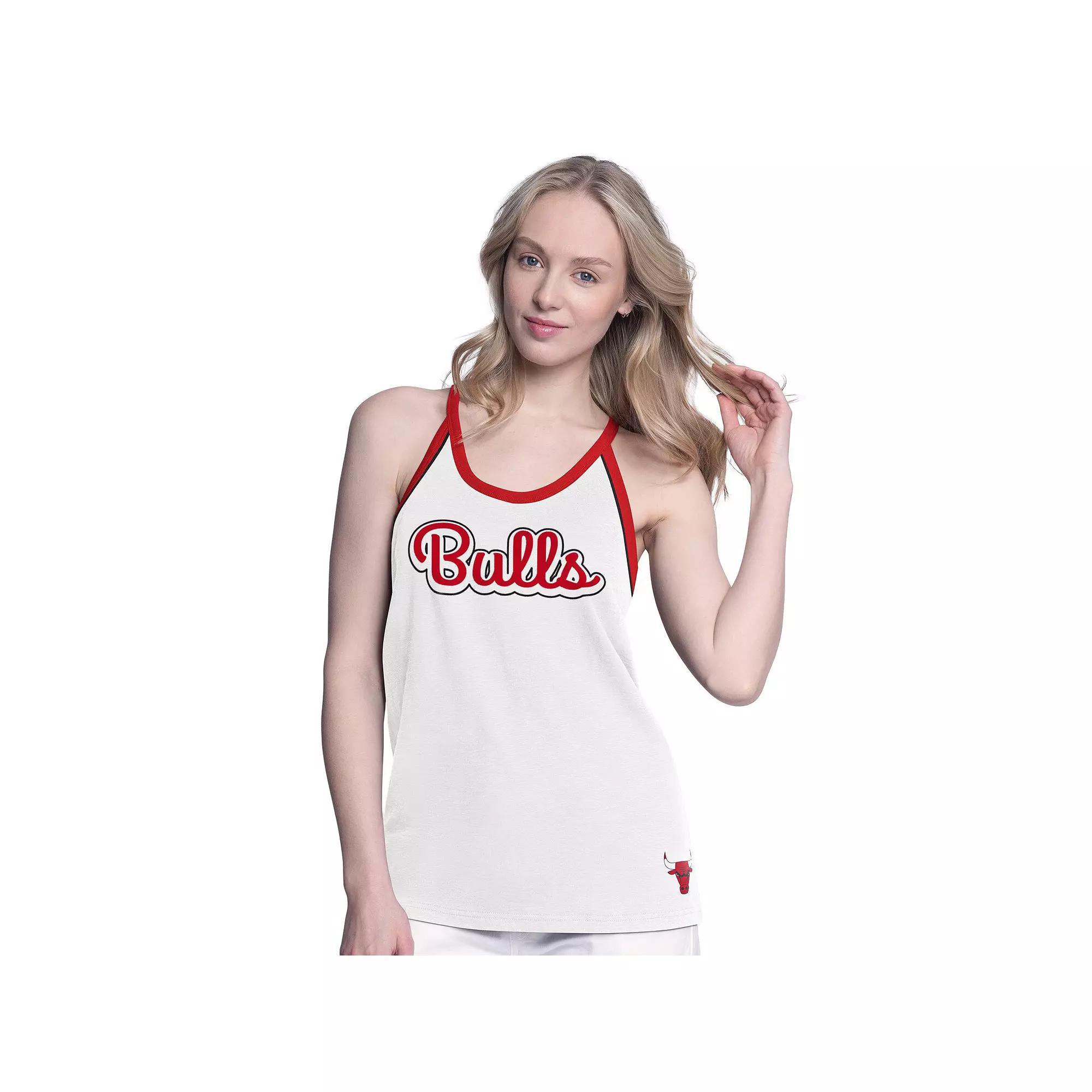 Women's G-III 4Her by Carl Banks White Chicago Bulls Curveball Racerback Tank Top, Size: 2XL Product Image