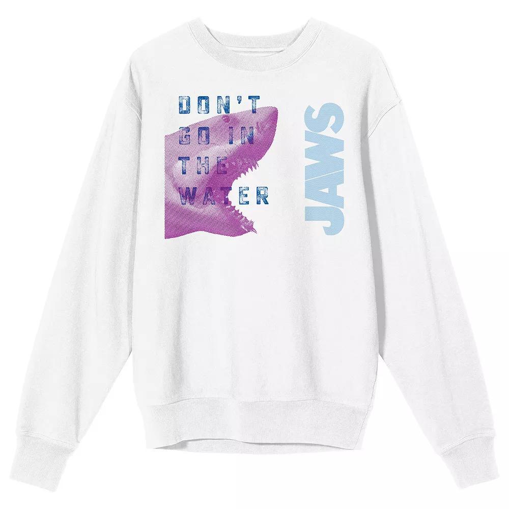 Men's Jaws Don't Go In The Water Sweatshirt, Size: XL, White Product Image