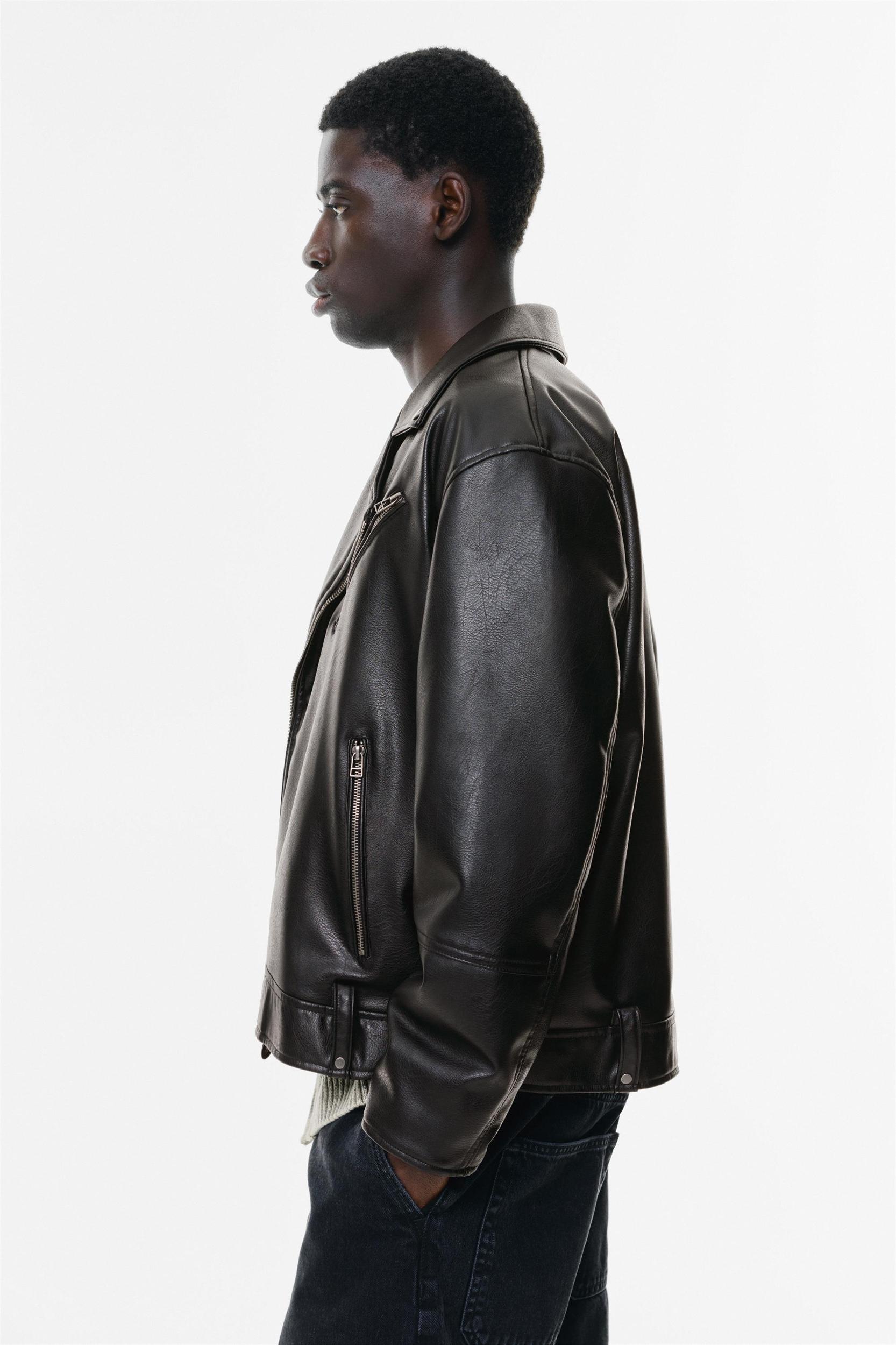 Faux leather biker jacket Product Image