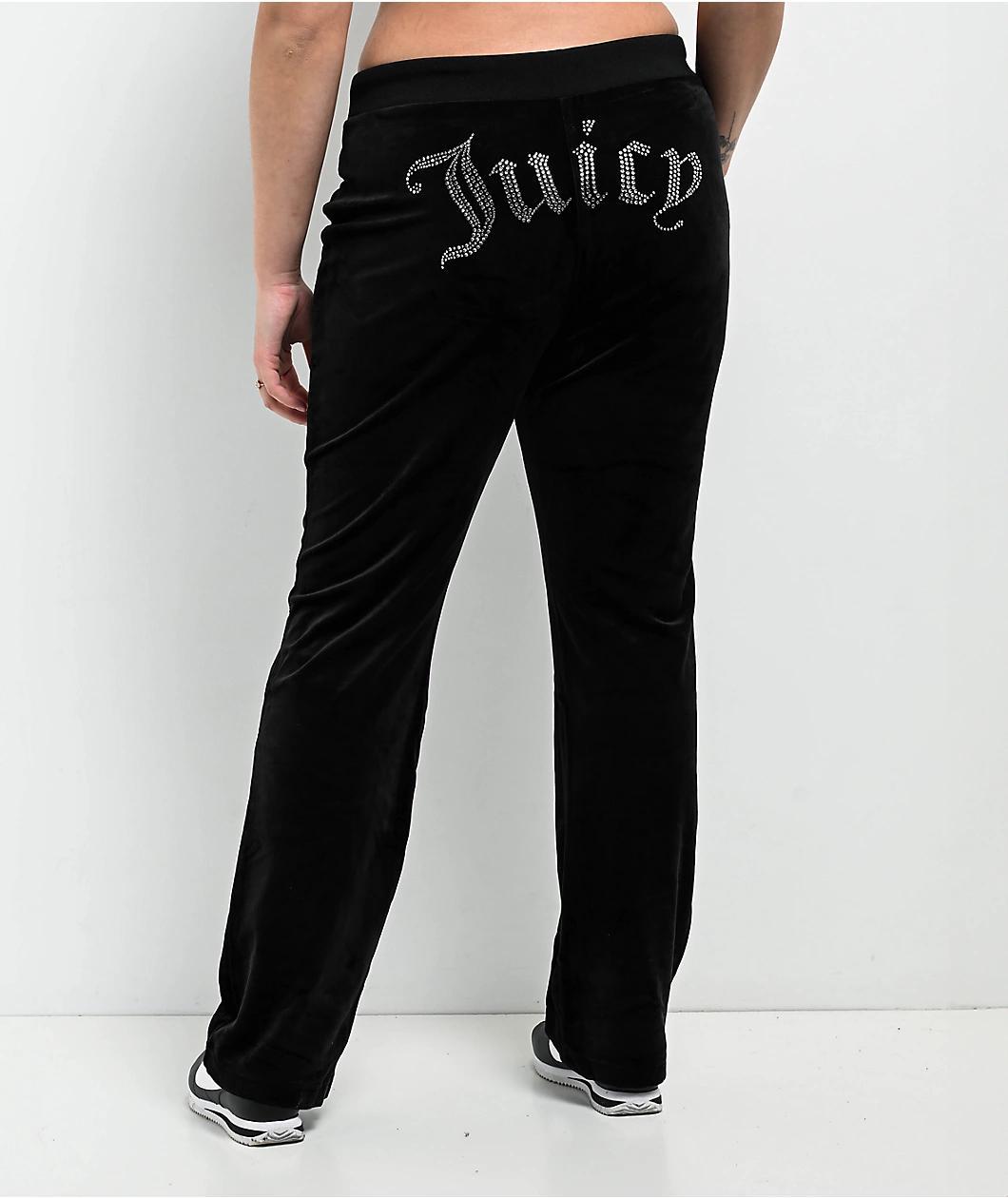 Juicy Couture OG Big Bling Licorice Velour Track Pants Product Image