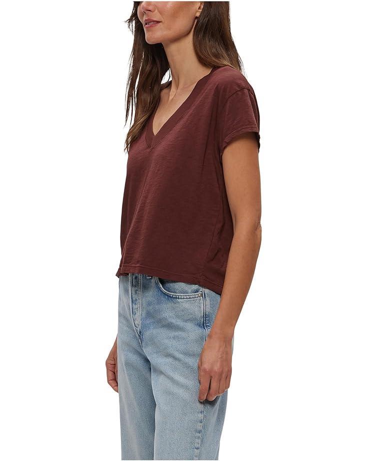 Women's Michael Stars Harlan Cropped V-Neck Tee Product Image
