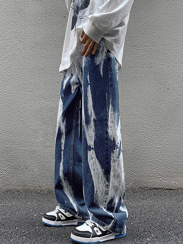 Men's Tie Dye Gradient Straight Leg Jean Product Image