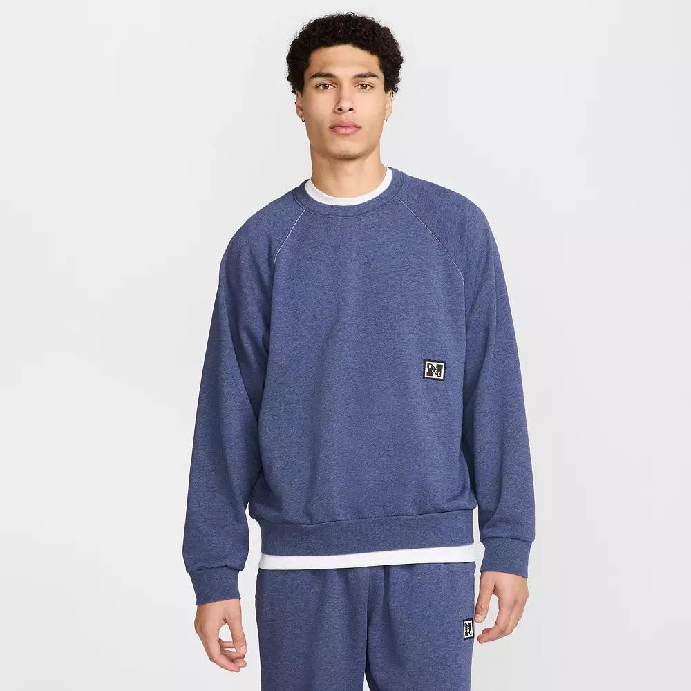 Men's Nike Gym Heritage Dri-Fit Fleece Fitness Top, Size: Medium, Thunder Blue Product Image