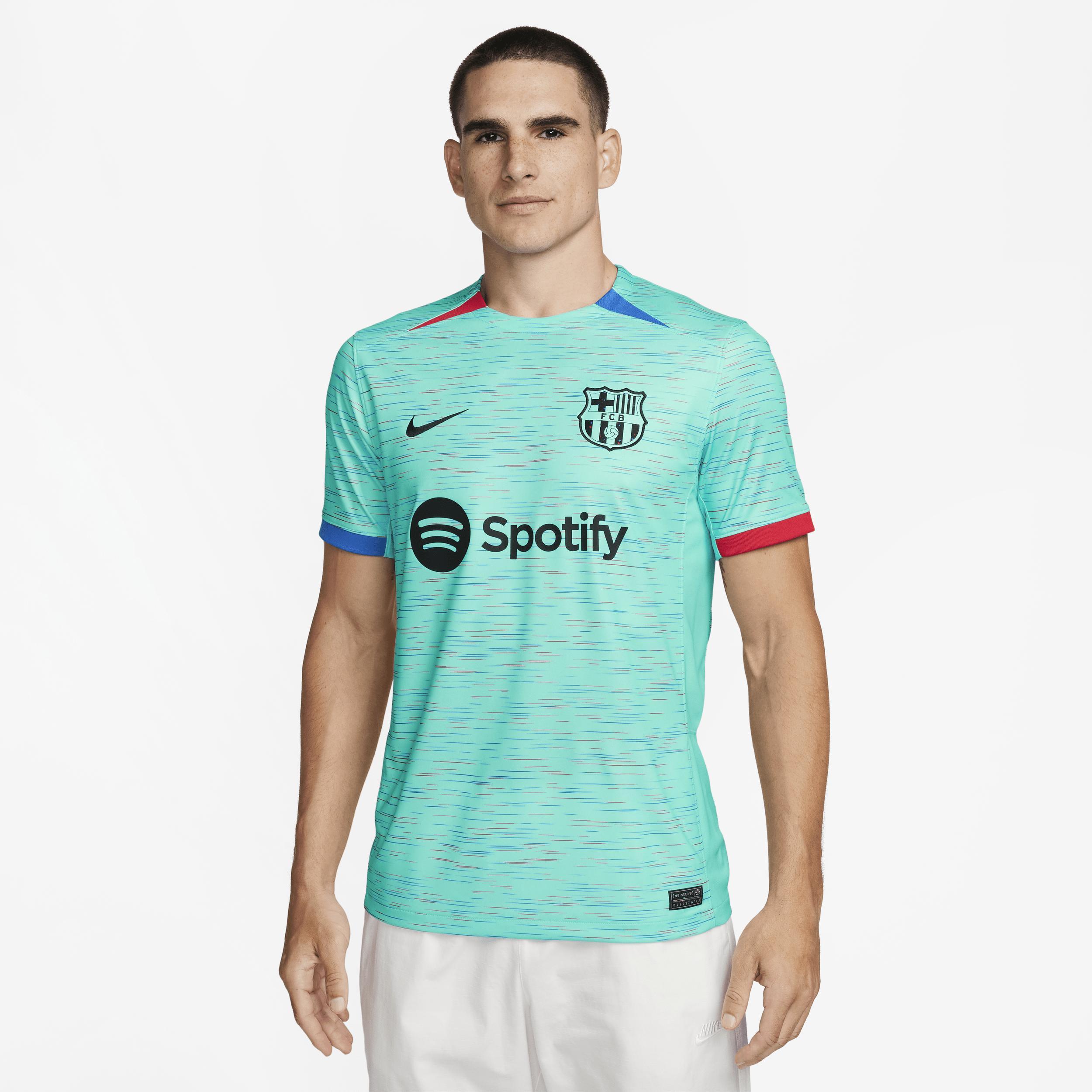 Mens Nike Aqua Barcelona 2023/24 Third Replica Jersey Bar Turquoise A Product Image