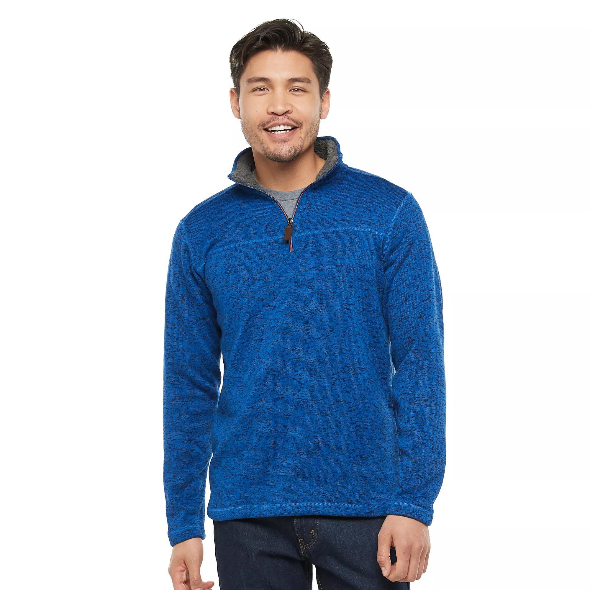 Men's Victory Outfitters Sherpa-Fleece Quarter-Zip Pullover, Size: XL, Blue Product Image