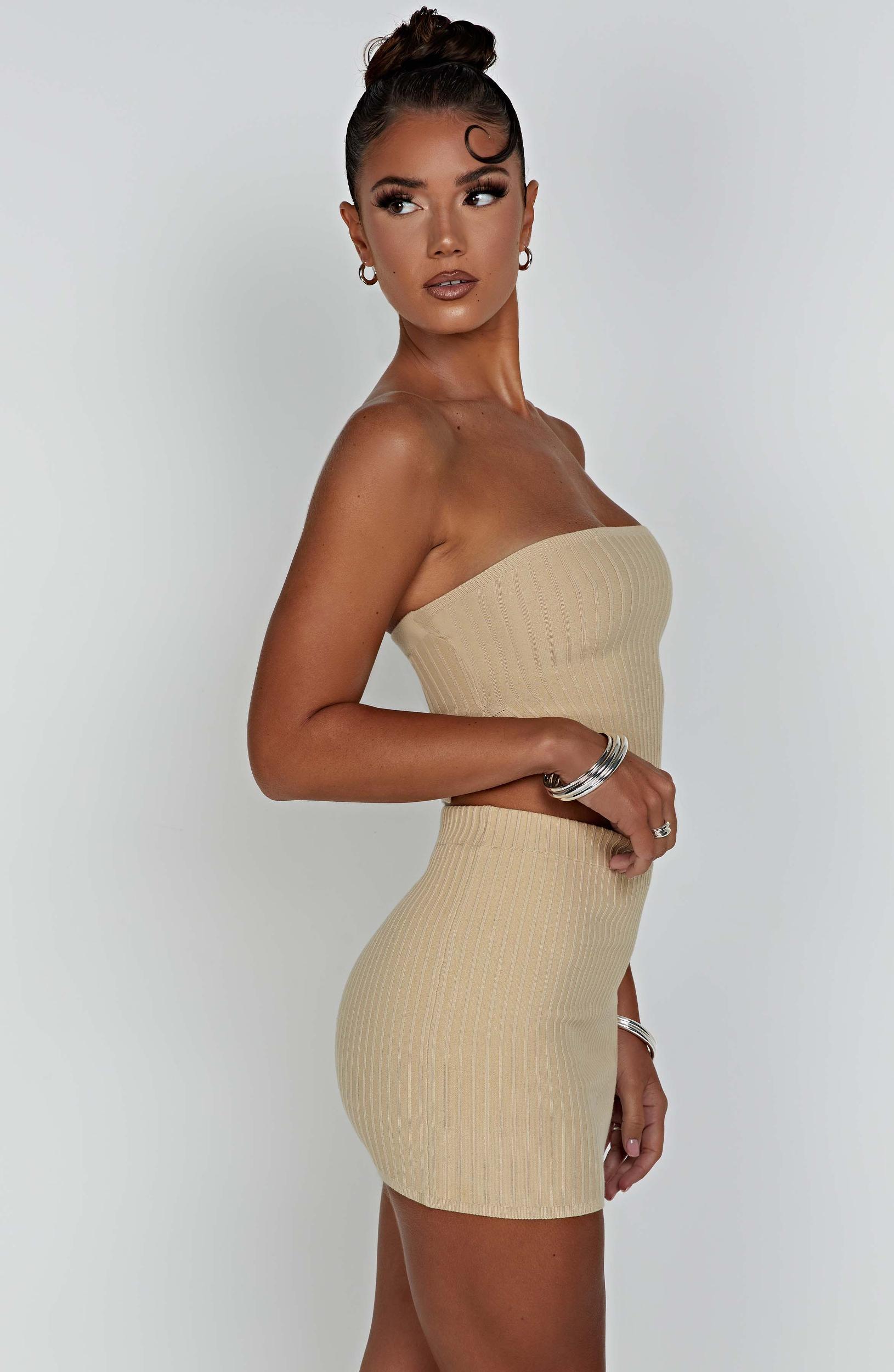 Jaz Mini Skirt - Beige Product Image