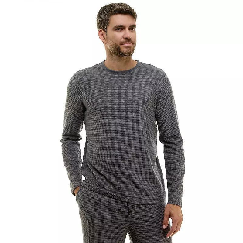Men's Sonoma Goods For Life® Supersoft Waffle Weave Long Sleeve Pajama Top, Size: Large, Dark Grey Product Image