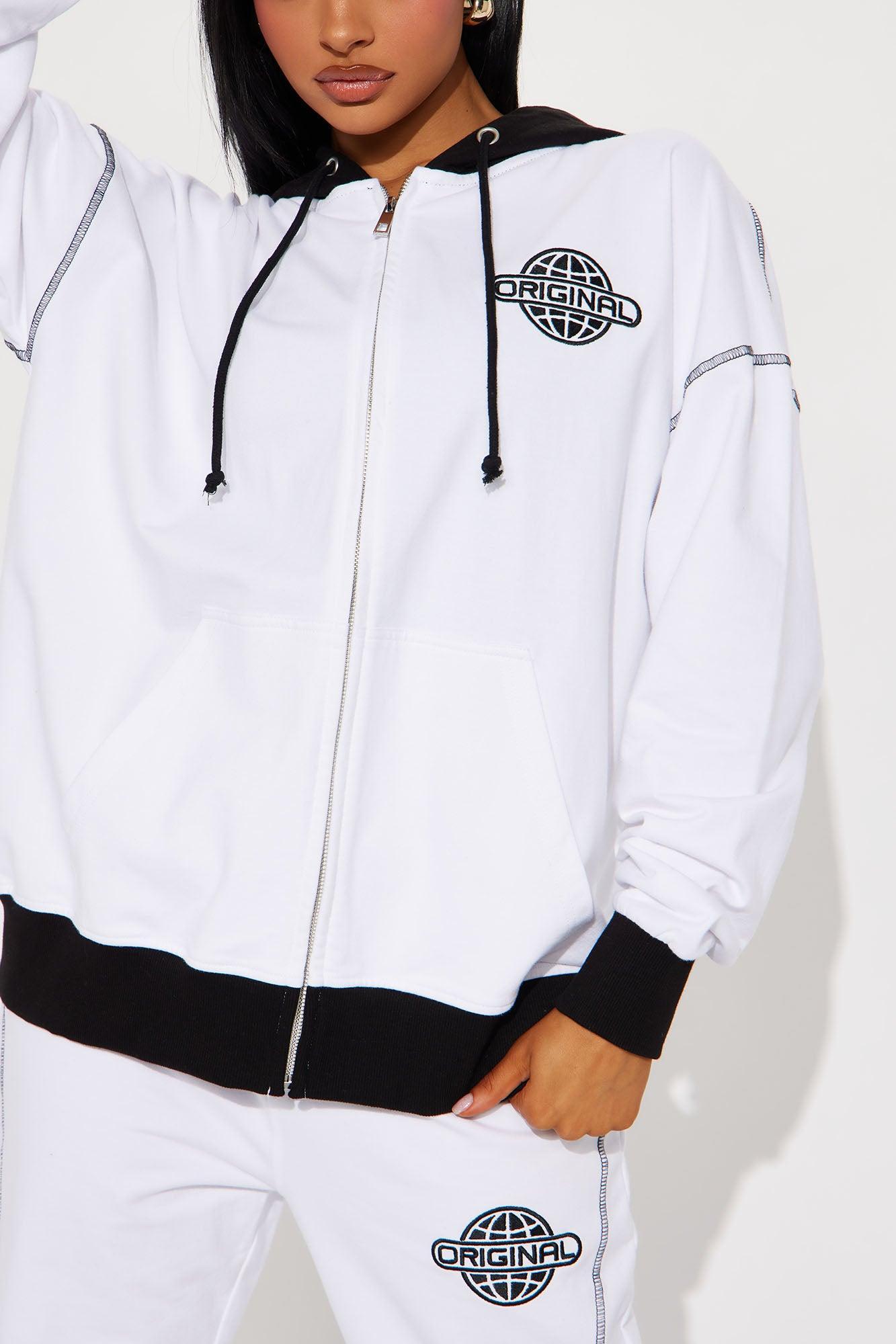 Original Sport Flare Sweatsuit Set - White/Black Product Image