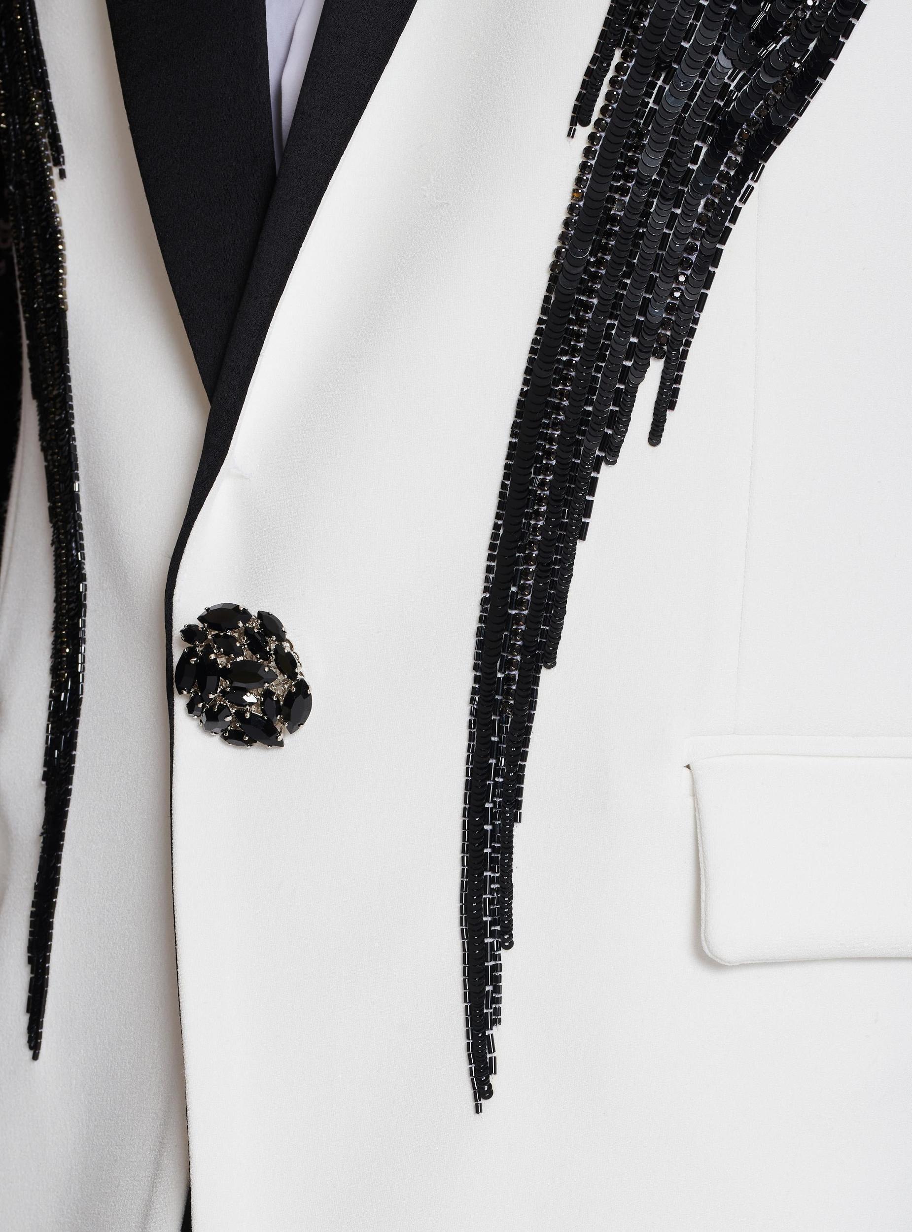 Two-tone jacket with sequin embroidery Product Image