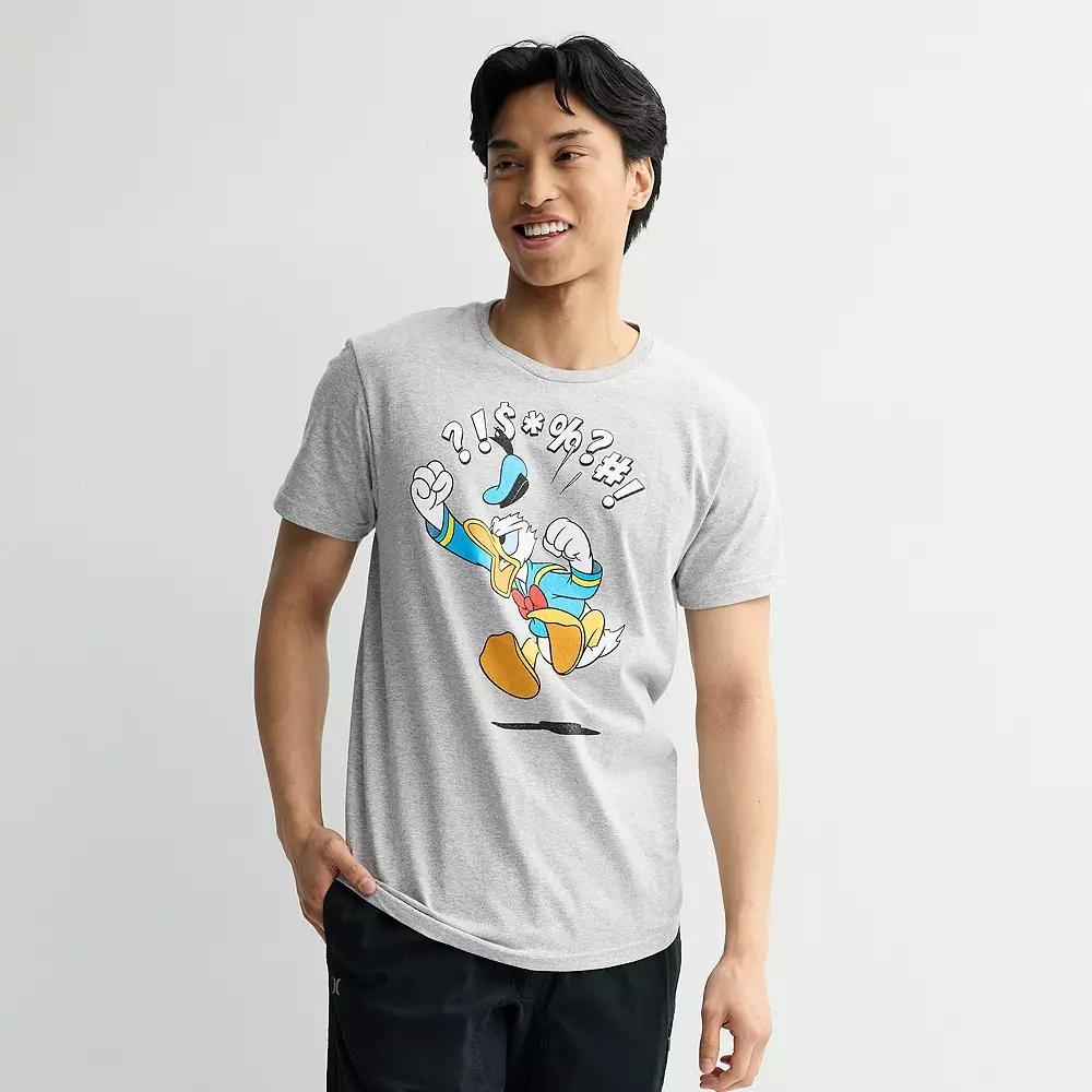 Disney's Donald Duck Men's Graphic Tee, Size: Small, Grey Grey Product Image