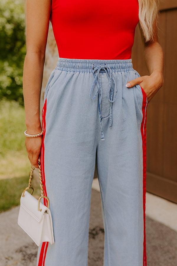 The Sofia Midrise Wide Leg Pants in Red Product Image