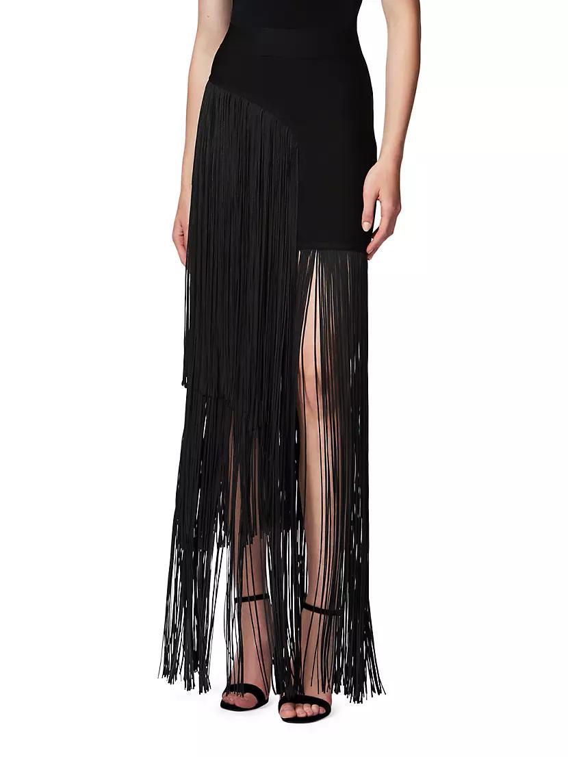 Asymmetric Fringe Maxi Skirt Product Image