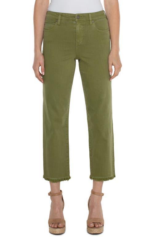 Liverpool Los Angeles Kennedy Mid Rise Crop Straight with Fray Hem Stretch Denim (Eucalyptus) Women's Jeans Product Image