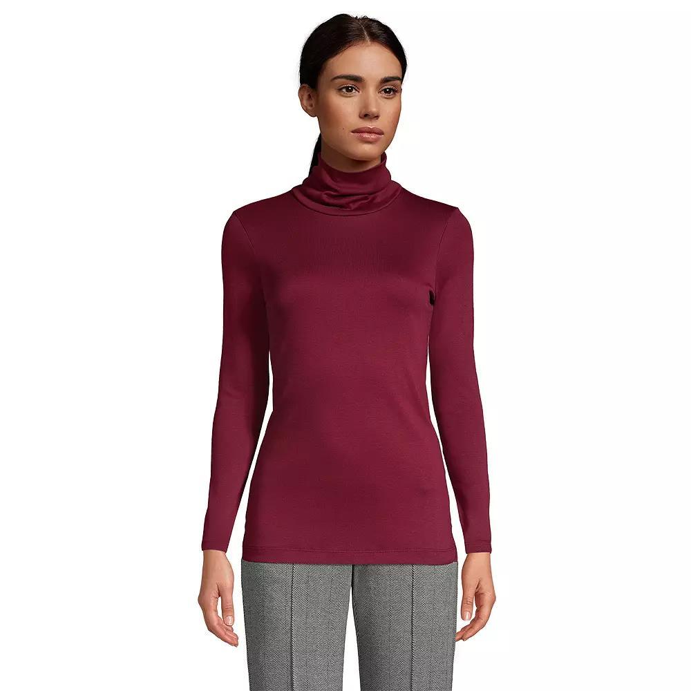 Womens Lands End Supima Cotton Long Sleeve Turtleneck Radiant Blue Product Image
