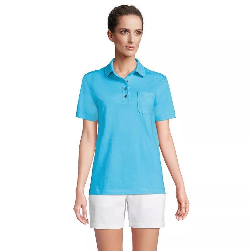 Womens Lands End Short Sleeve Super-T Polo Product Image