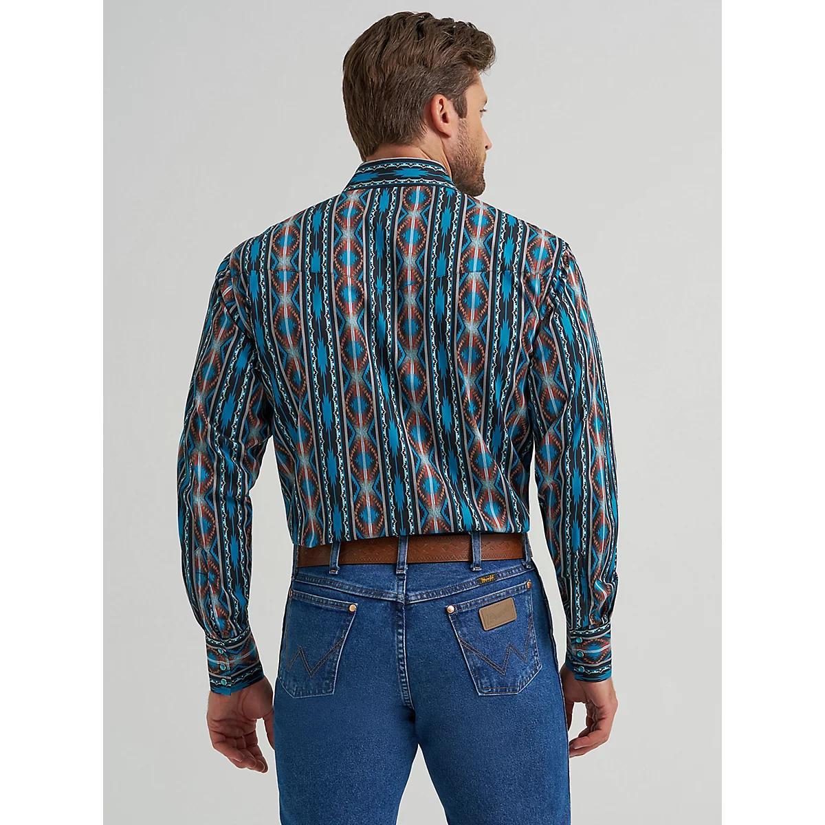 Men's Checotah® Long Sleeve Western Snap Printed Shirt Crimson Product Image