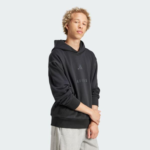 adidas ALL SZN Fleece Graphic Hoodie Black S Mens Product Image