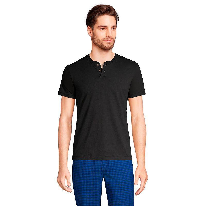 Big & Tall Lands' End Short Sleeve Super-T Henley, Men's, Size: 4XB, White Product Image