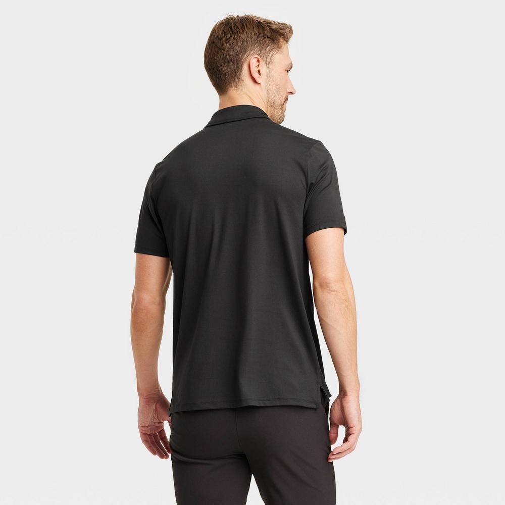 Men's Jersey Polo Shirt - All In Motion™ Black XXL: Moisture Wicking, Stretch Fabric, Polo, Product Image