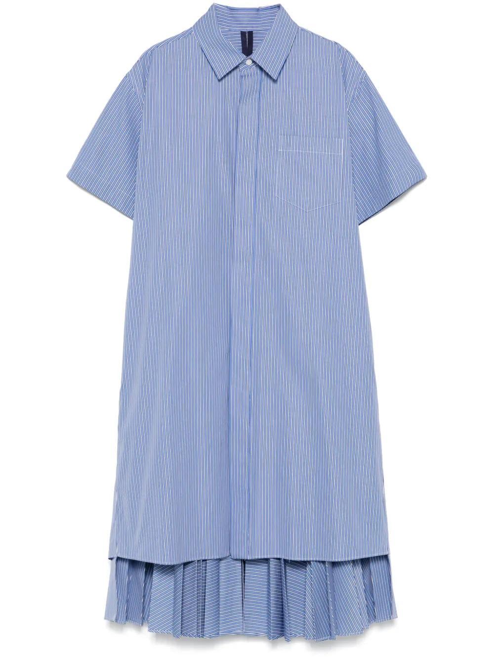 SACAI Striped Mini Dress In Blue Product Image