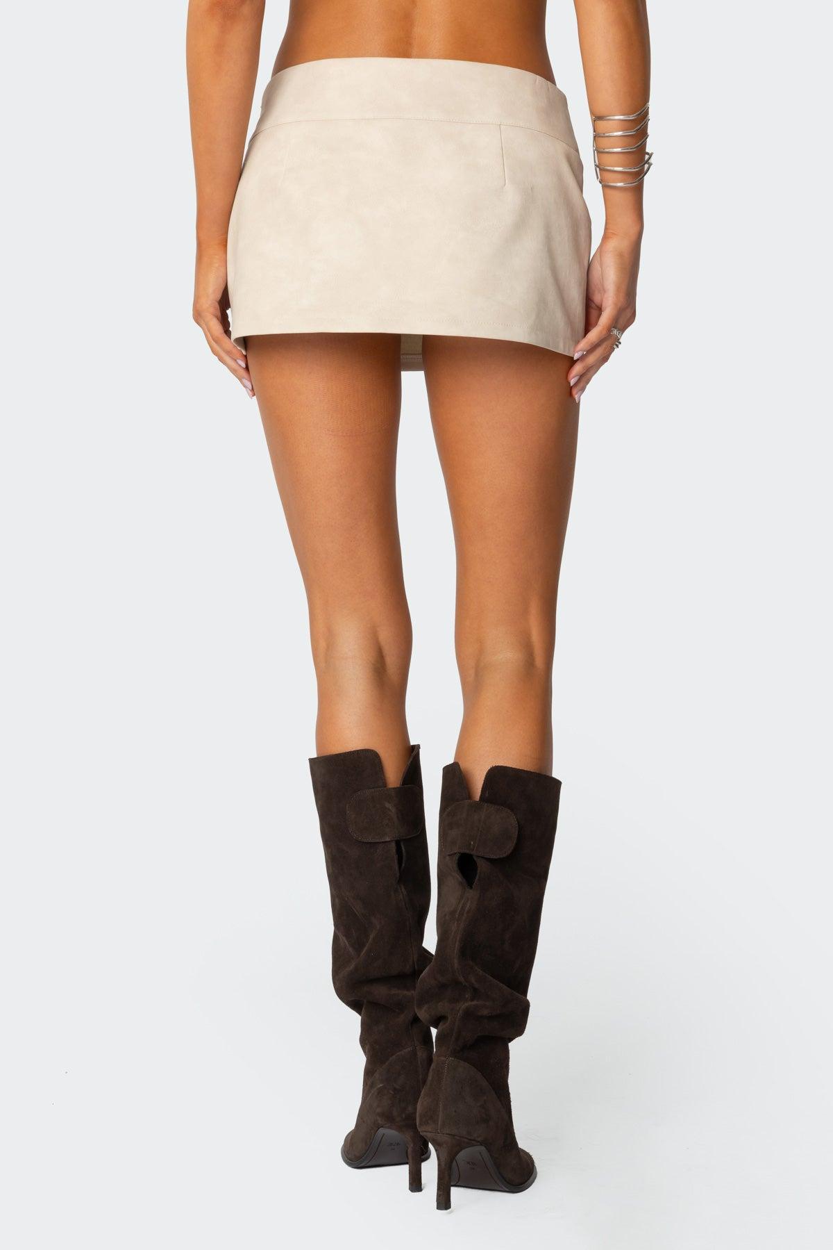 Karly Faux Leather Mini Skort Product Image