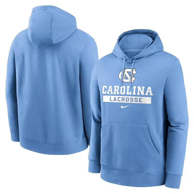 Men's Nike Carolina Blue North Carolina Tar Heels Lacrosse Stacked Fleece Pullover Hoodie, Size: 2XL, Light Product Image