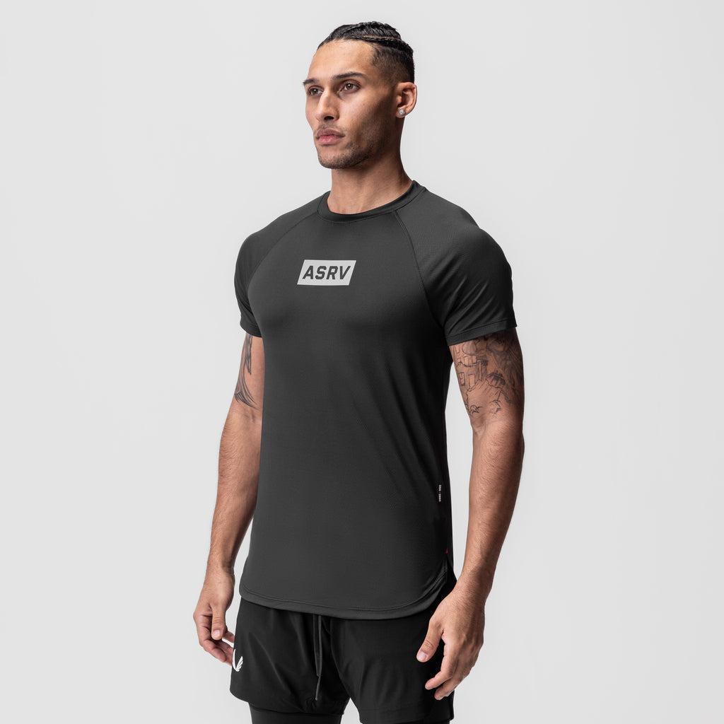 0660. AeroSilver® Established Tee - Black "Box Logo" Male Product Image