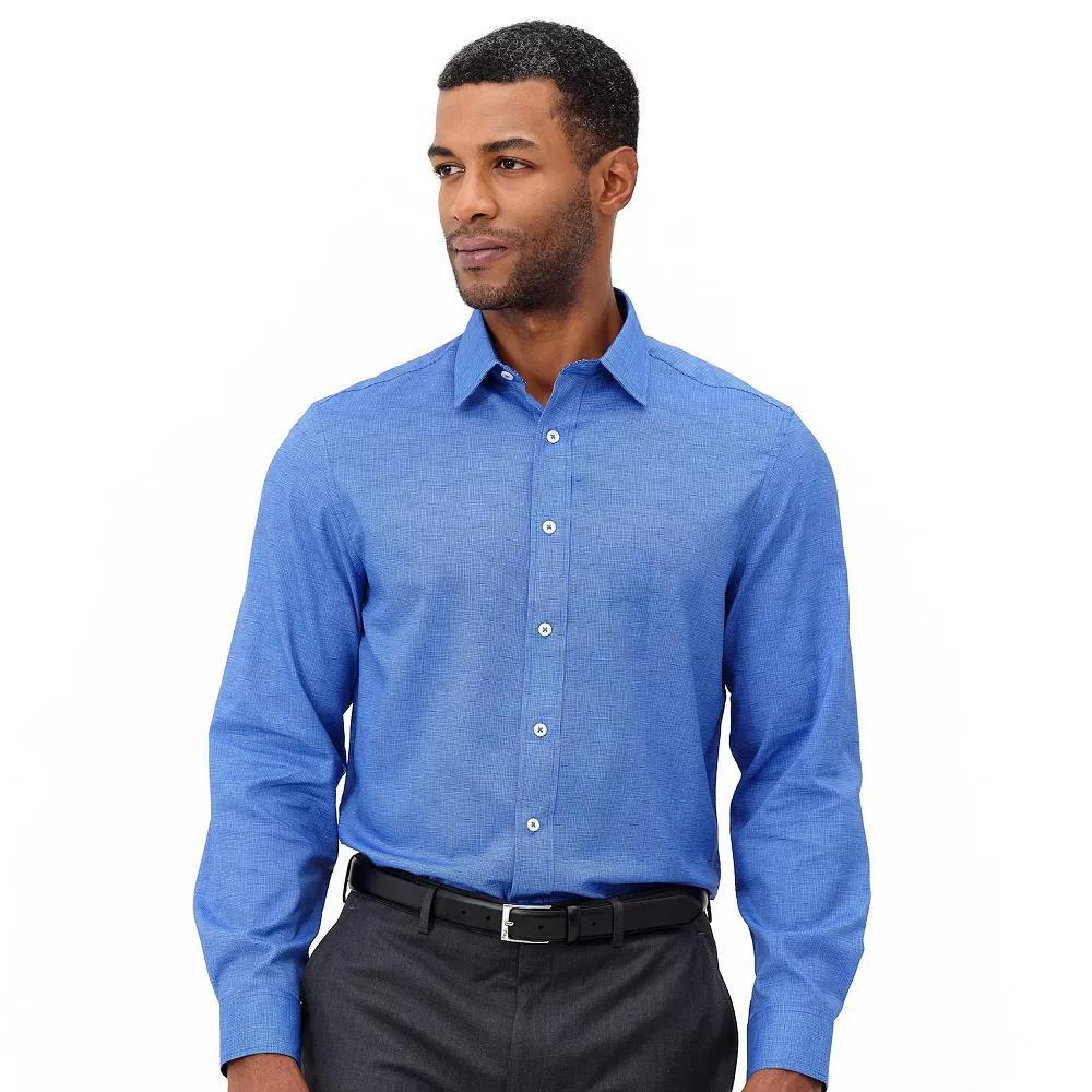 Men's Nick Graham Traveler Collection Performance Modern-Fit Stretch Dress Shirt, Size: 2XL-36/37, Black Striated Product Image