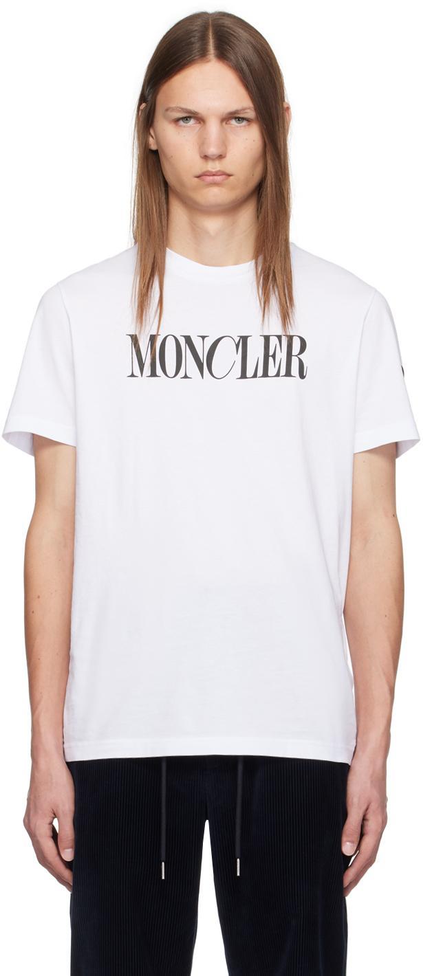 MONCLER Men's Logo Patch Crew T-shirt In White Product Image