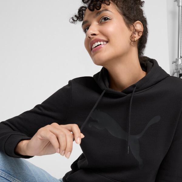 PUMA Essentials Big Cat Logo Women's Hoodie in Black Product Image