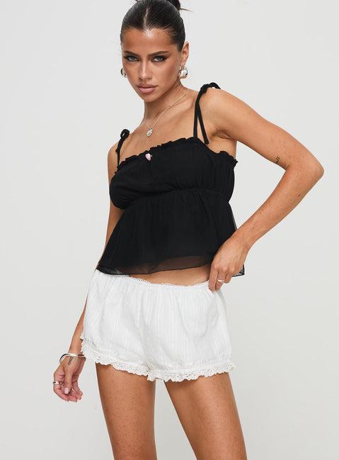 Rhubarb Lace Shorts White Product Image