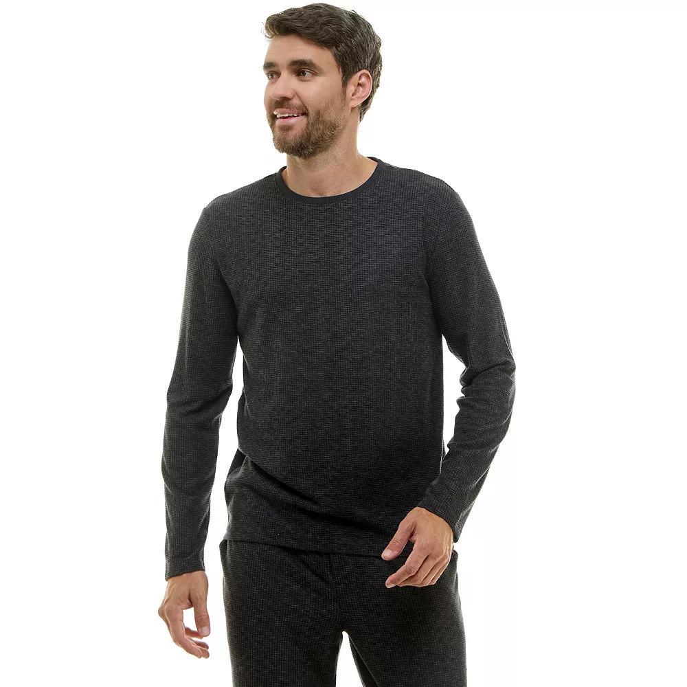 Men's Sonoma Goods For Life® Supersoft Waffle Weave Long Sleeve Pajama Top, Size: Large, Dark Grey Product Image