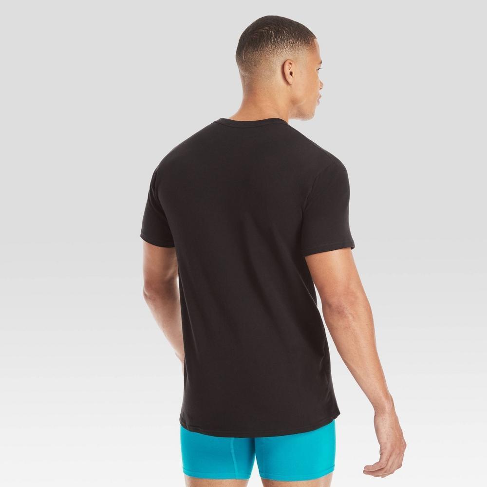 Hanes Premium Black Label Men's 3pk Crewneck Undershirt - Black L Product Image