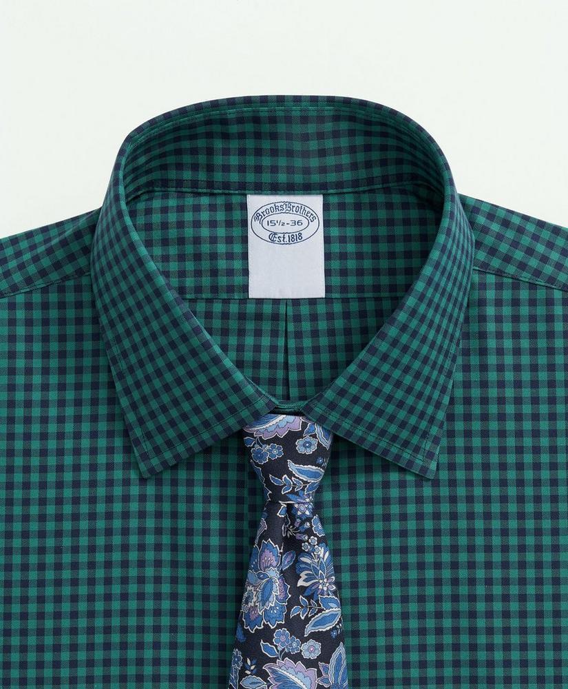 Stretch Supima® Cotton Non-Iron Pinpoint Oxford Ainsley Collar, Gingham Dress Shirt Product Image