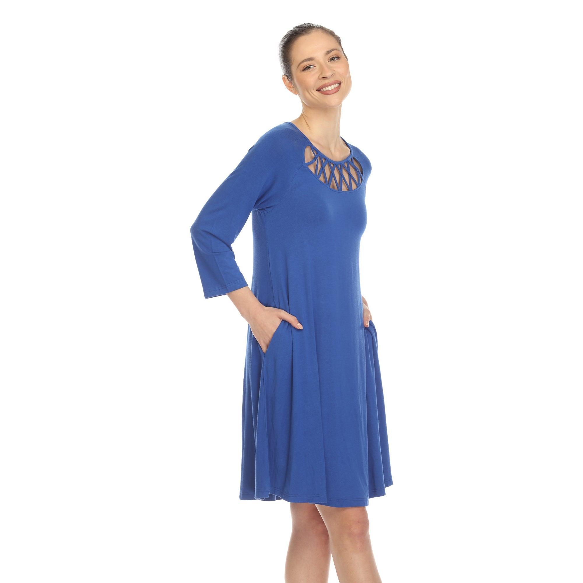 Criss Cross Neckline Swing Midi Dress Product Image