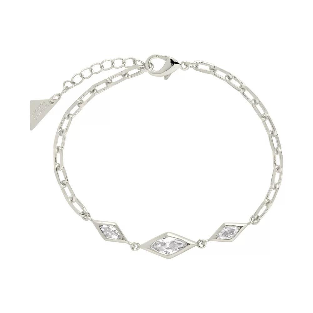 MC Collective Lizzy Cubic Zirconia Station Bracelet, Women's, Silver Tone Product Image