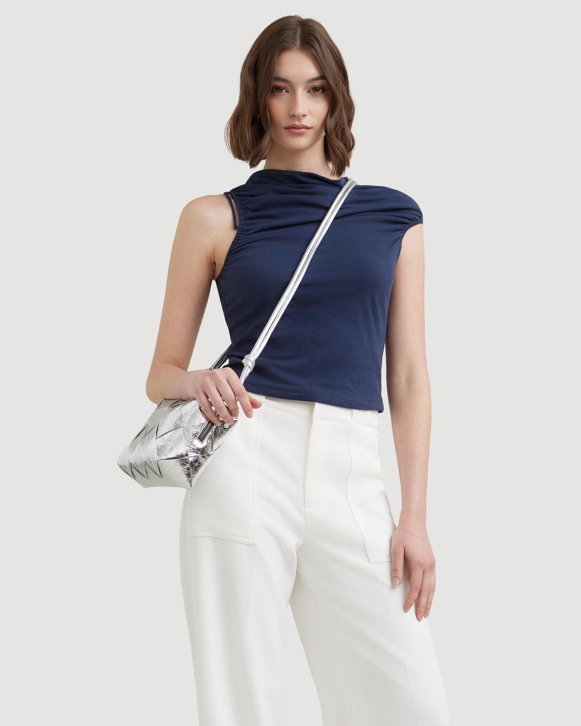Delphine Ruched Sleeveless Tee Product Image