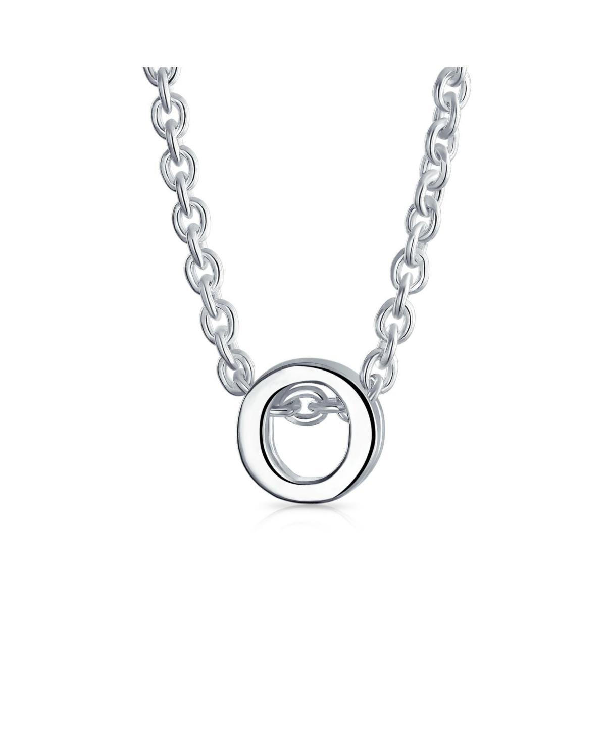 Bling Jewelry Tiny Block Letters Alphabet Pendant 925 Sterling Silver Initial Necklace For Women Product Image