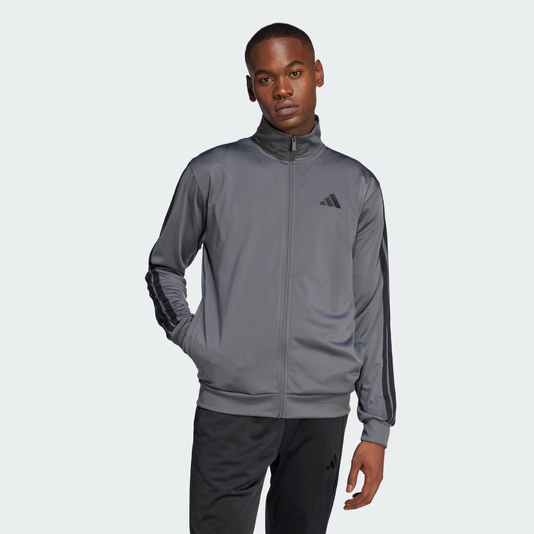 Men's adidas 3-Stripes Tricot Regular Sportswear Track Jacket, Size: XXL, Dark Blue Product Image
