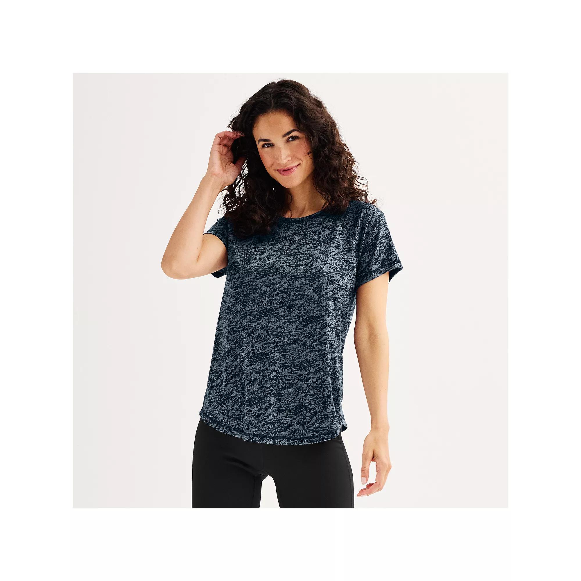 Women's Tek Gear® Core Raglan Tee, Size: Medium, Blue Burnout Product Image